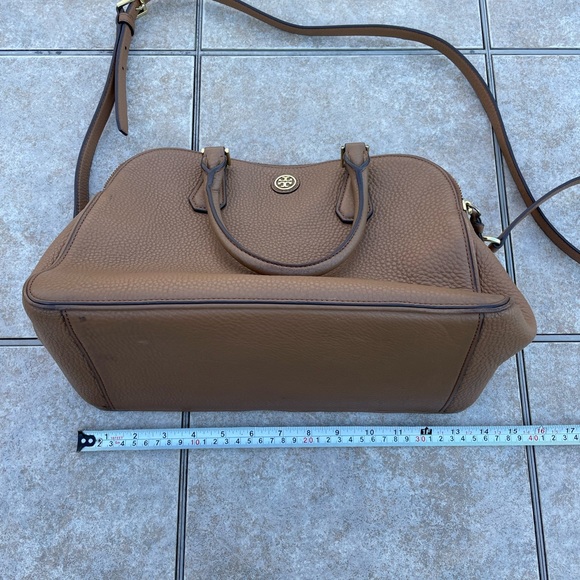 Tory Burch Brown Leather Robinson Double Zip Dome Satchel - Picture 16 of 16
